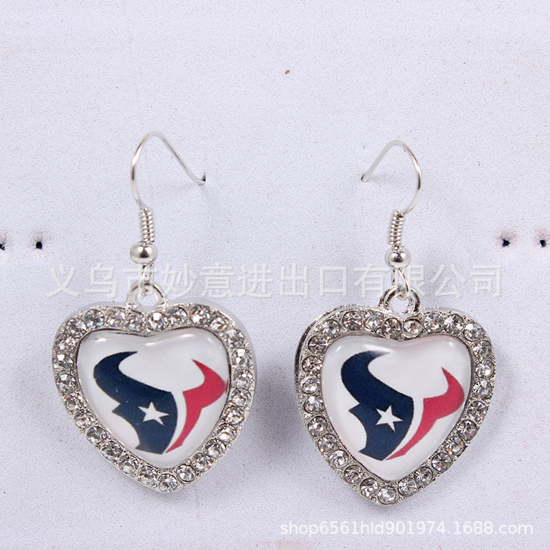 Wholesale Peach Dot Diamond Logo Earrings