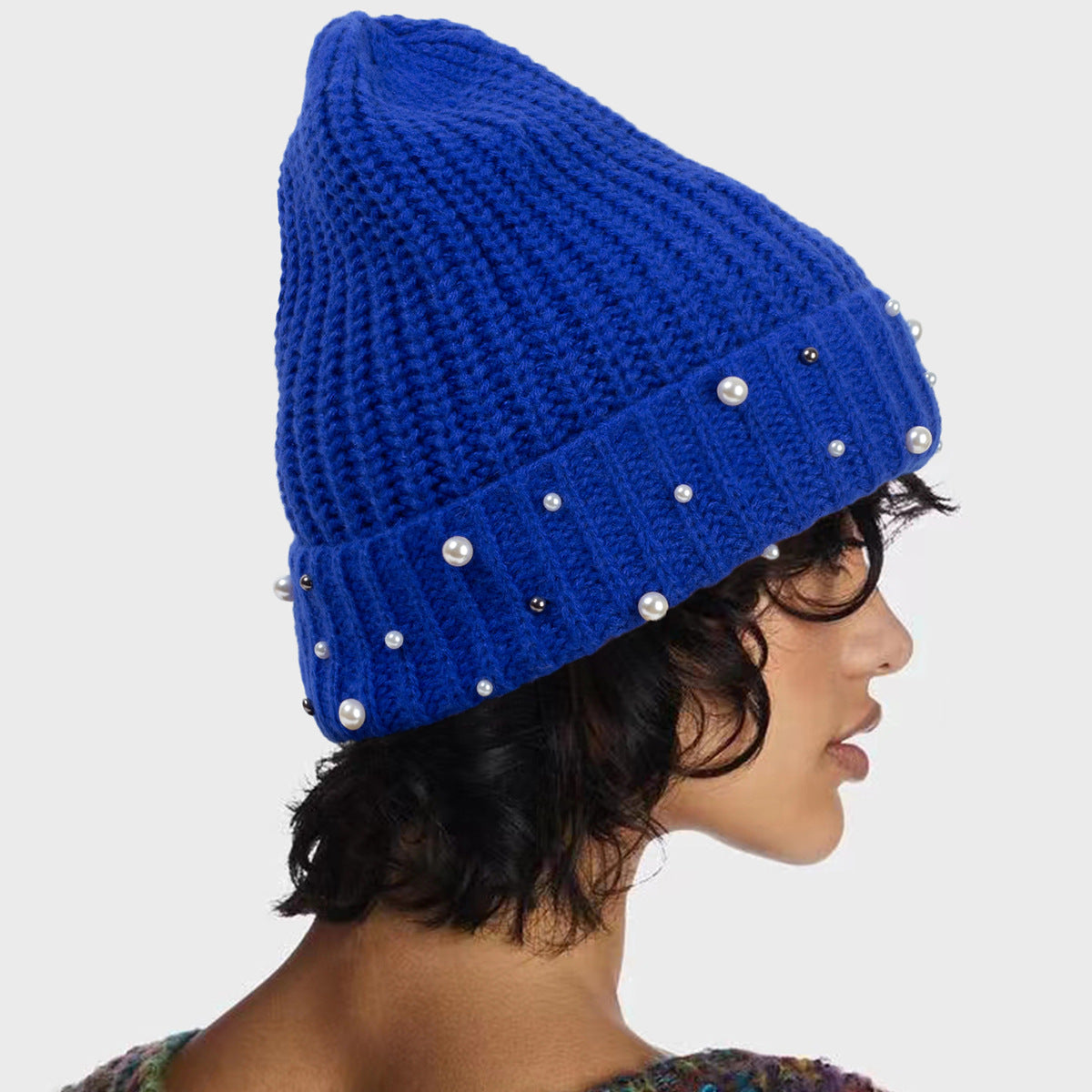 Wholesale Knitted Hats, Pearl Wool Hats, Thickened Warm Hats