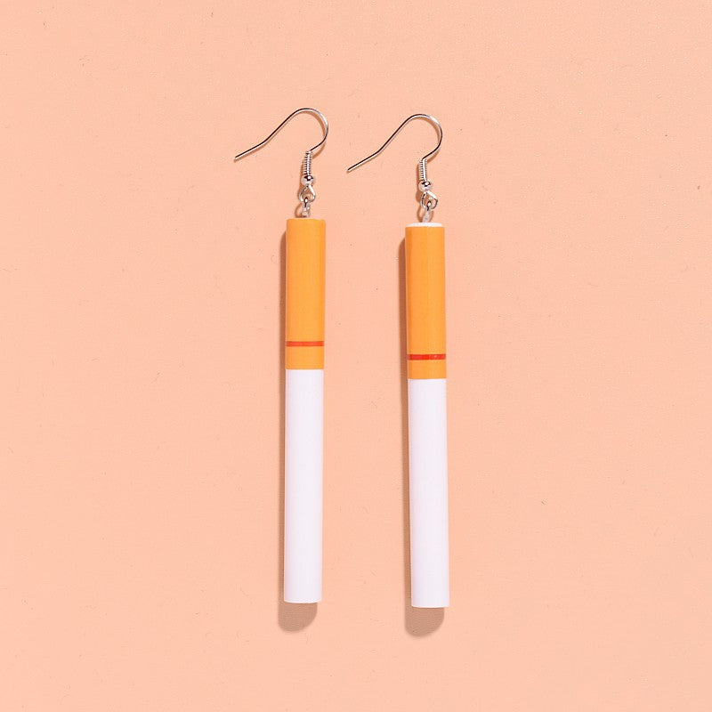 Wholesale Funny Personality Fun Simulation Cigarette Butt Earrings