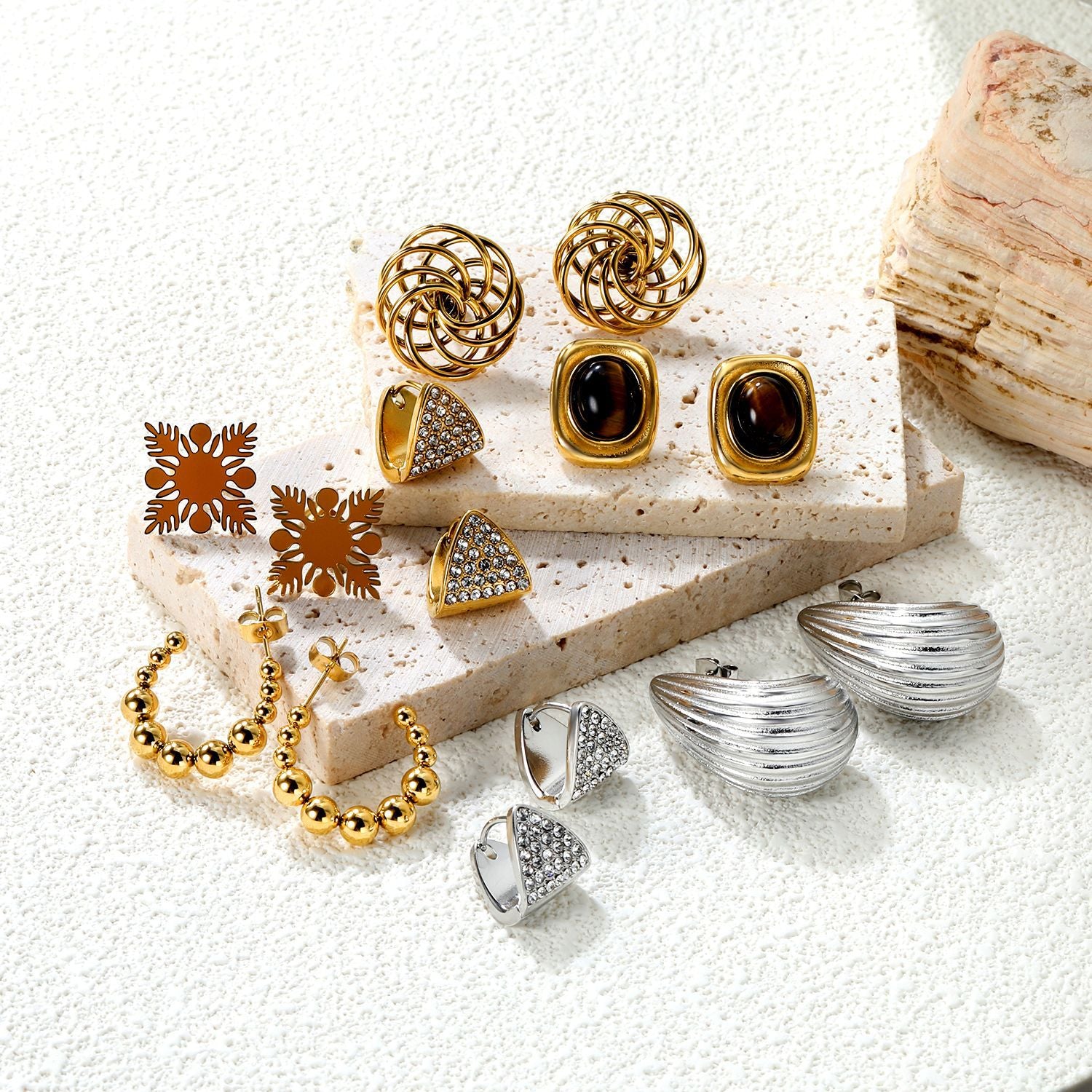 Wholesale Vintage shaped stainless steel wrapped earrings