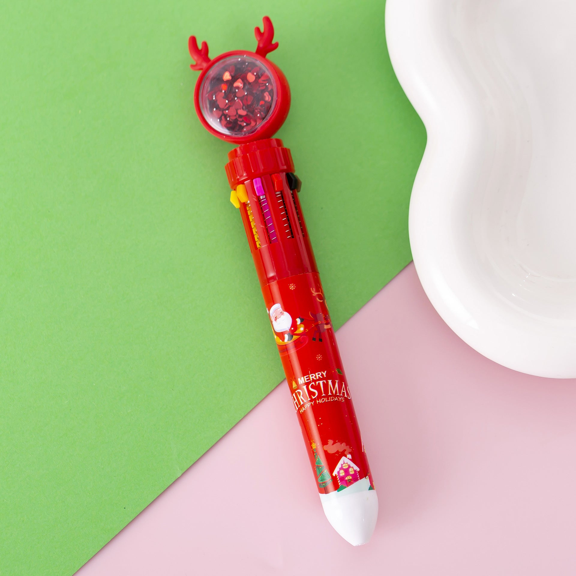 Wholesale Christmas Colorful Plastic Ballpoint Pen