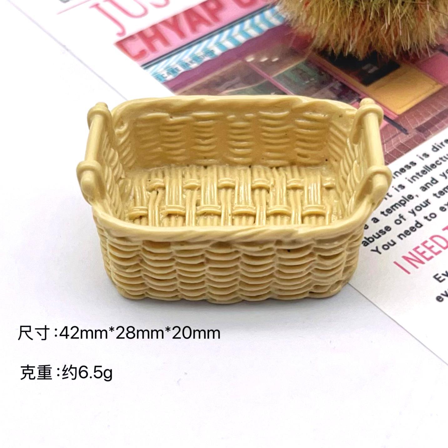 Wholesale 10pcs Simulation Bread Basket Resin Doll Accessories