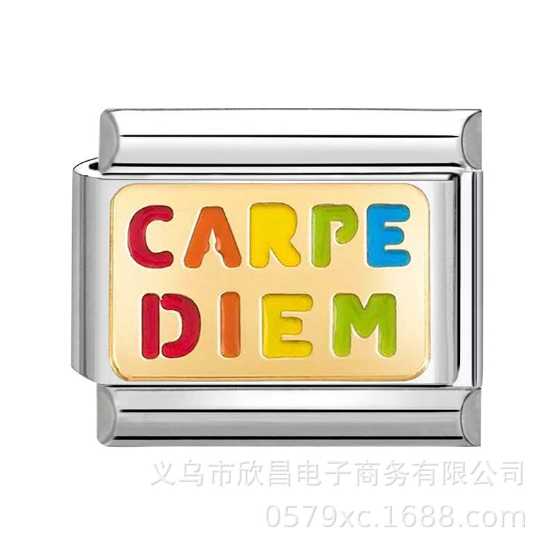 Wholesale Italian Charm Bracelet 9mm DIY Disassembly Stainless Steel Retro Brace Bracelet