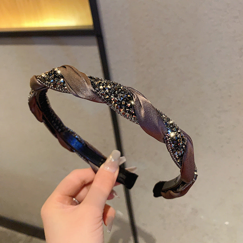 Wholesale Twist Headband Hair Accessories Elegant Versatile Non-Slip Toothed Headband Exquisite Girl High-End Niche Design Headband