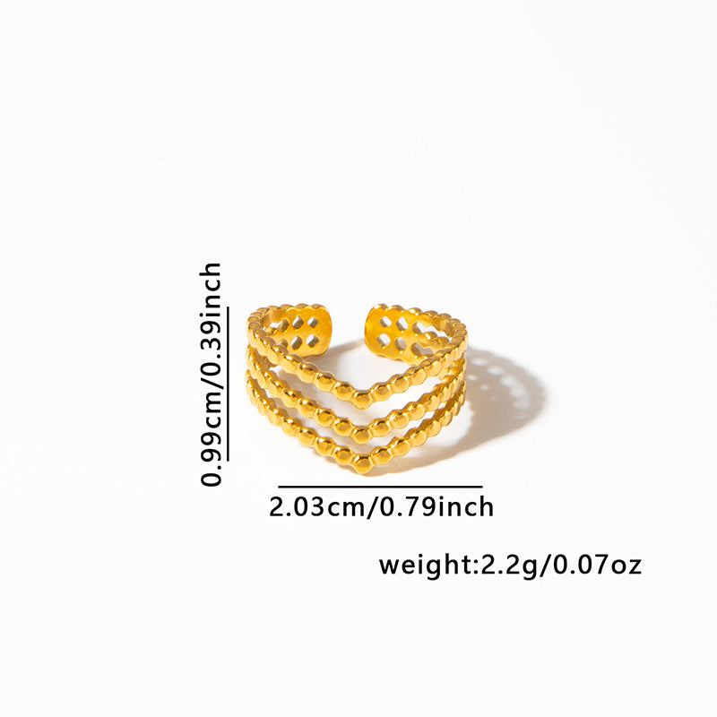 Wholesale Titanium Steel Gold Men' s and Women' s Luxury Adjustable Ring
