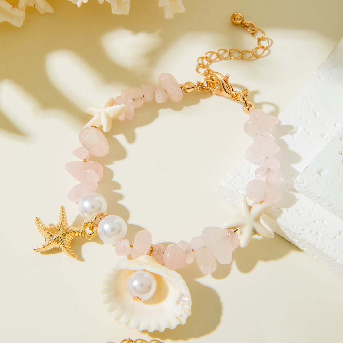 Wholesale  10pcs/pack Summer Beach Style Starfish Gravel Bracelet