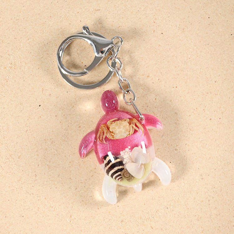 Wholesale 6pcs Resin Glue Starfish Turtle Shape Keychain