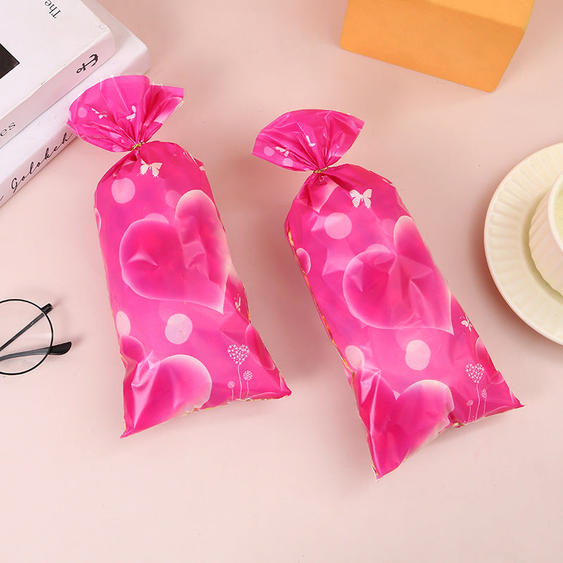 Wholesale Love Printed Plastic Glass Paper Valentine's Day Gift Baking Bag