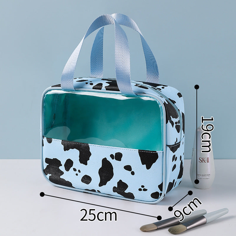 Wholesale Cow Pattern Cosmetic Bag Portable Travel PU Storage Bag Waterproof Storage Bag
