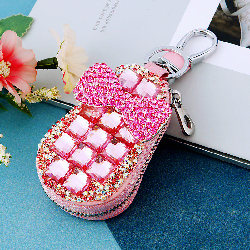 Wholesale Genuine Leather Diamond Inlaid Bow Key Buckle Bags