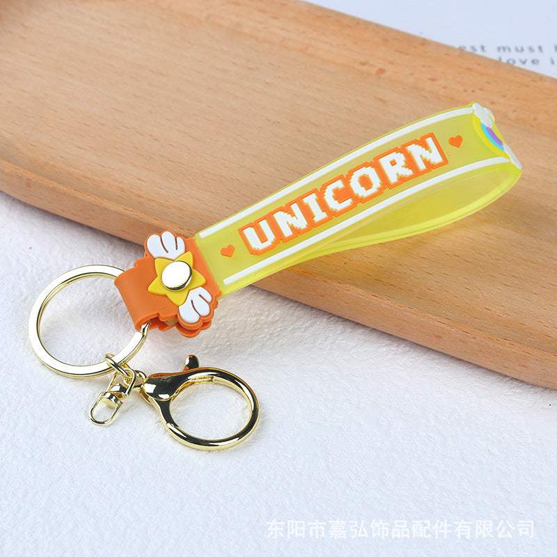 Wholesale PVC Translucent Candy Color Soft Rubber Rope Keychain