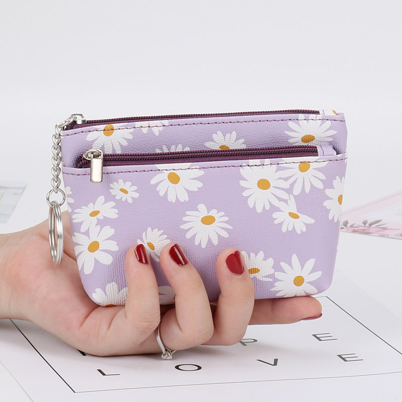 Wholesale PU Daisy Zipper Zero Wallet