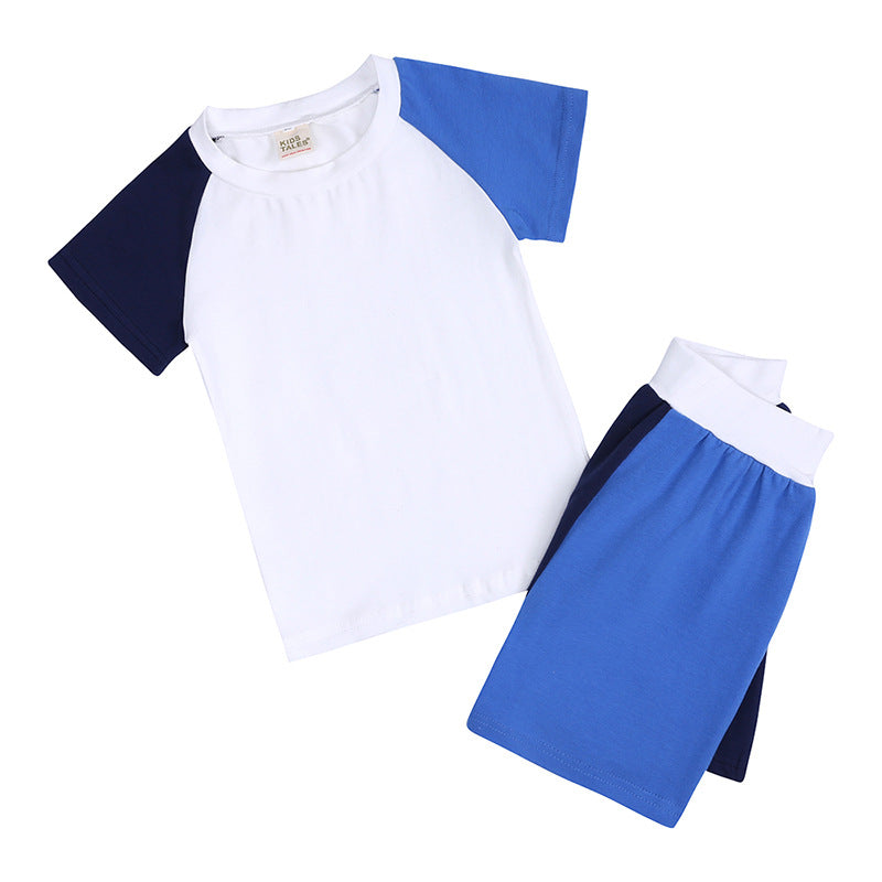 Wholesale Boys and Girls Contrasting Color Two-piece Kids Sports Suit