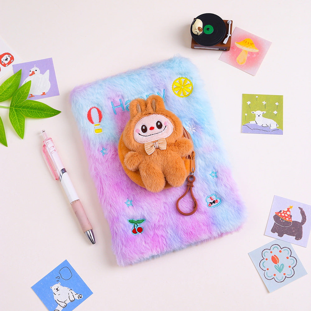 Wholesale Cartoon Bubu Plush Notebook Double Pinyin Notepad Children' s Cute Handbook