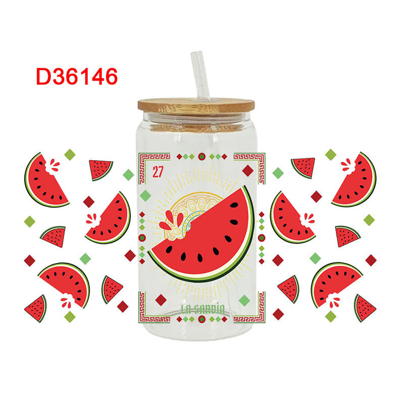 Wholesale UV transfer sticker for glass cups crystal label crystal sticker 16OZ UV DTF WRAPS
