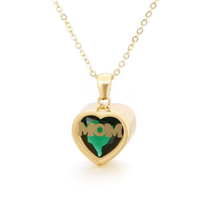 Wholesale new mother's day gift stainless steel heart-shaped necklace