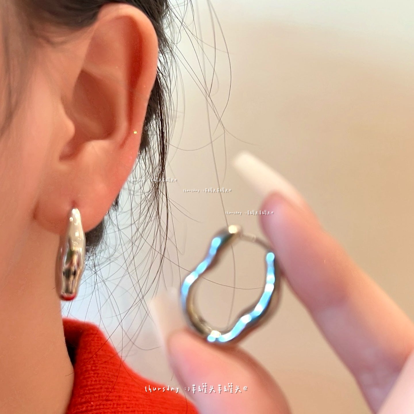 Wholesale Exaggerated glossy metal circle earrings