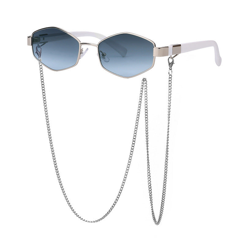 Wholesale Fashion Chain Women's Irregular Frame Sunglasses