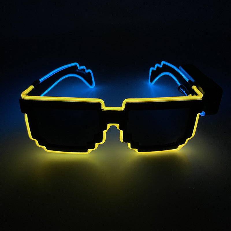 Wholesale LED wireless cool shiny mosaic luminous disco luminous sunglasses