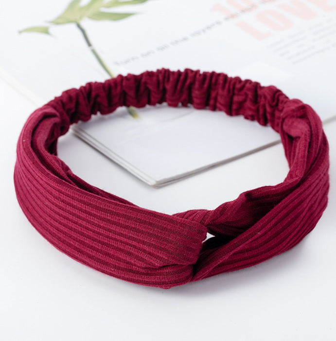 Wholesale Knitted Headband Face Wash Hair Band Solid Color Elastic Hair Band Yoga Sports Hair Band Headband Women