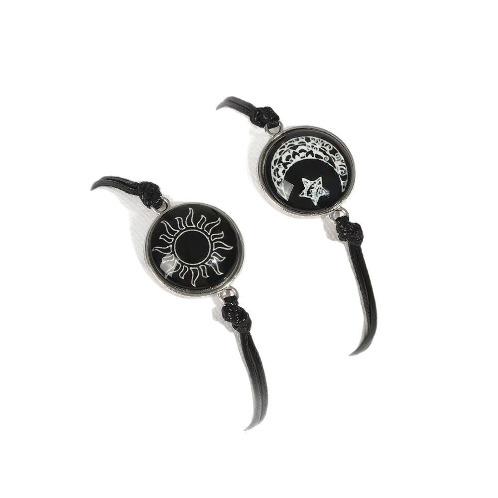 Wholesale  Luminous  Bracelet  Tai Chi Yin and Yang Alloy Base Hand-woven Hand Rope