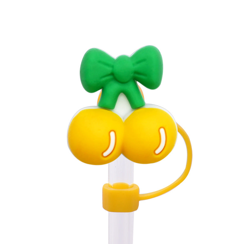 Wholesale Random 100pcs 10MM multicolor cherry  dust plug straw accessories