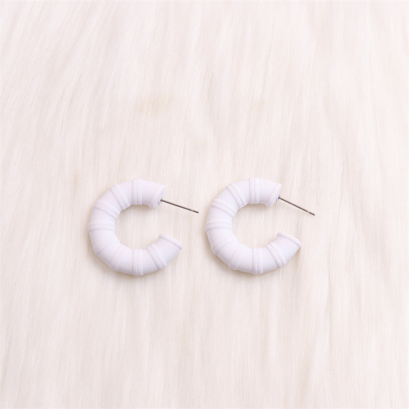 Wholesale Colorful Bamboo C-ring Acrylic Earrings
