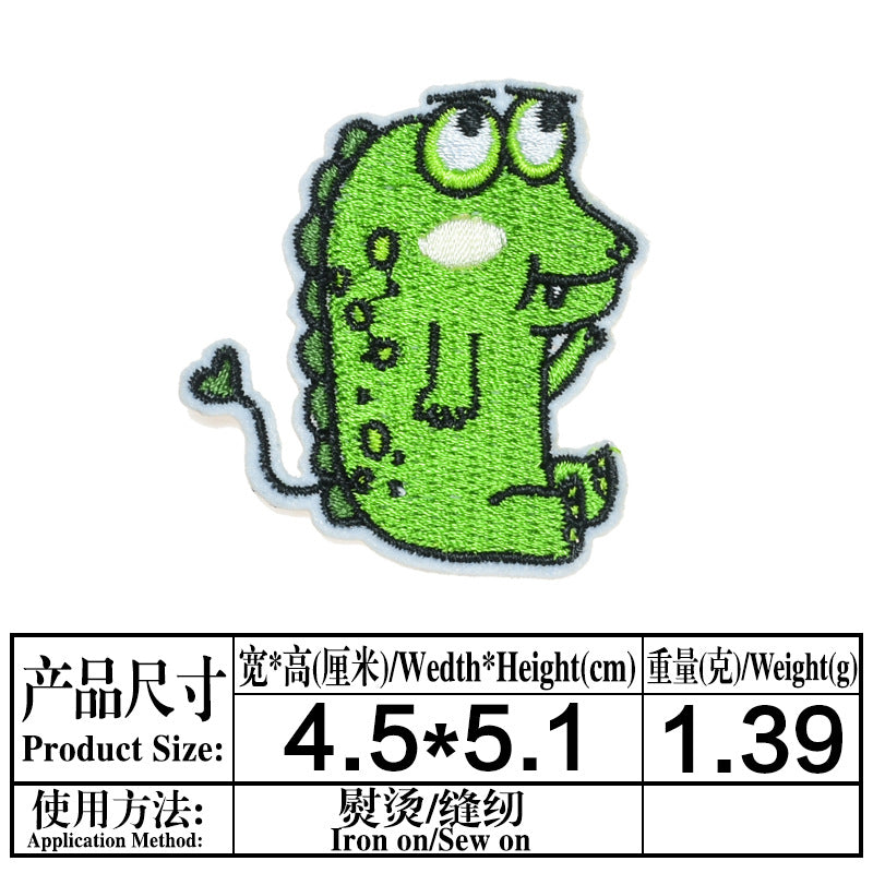 Wholesale Stylish Dinosaur Twill Embroidered Patch Iron On Applique For DIY Clothing And Bag Decoration