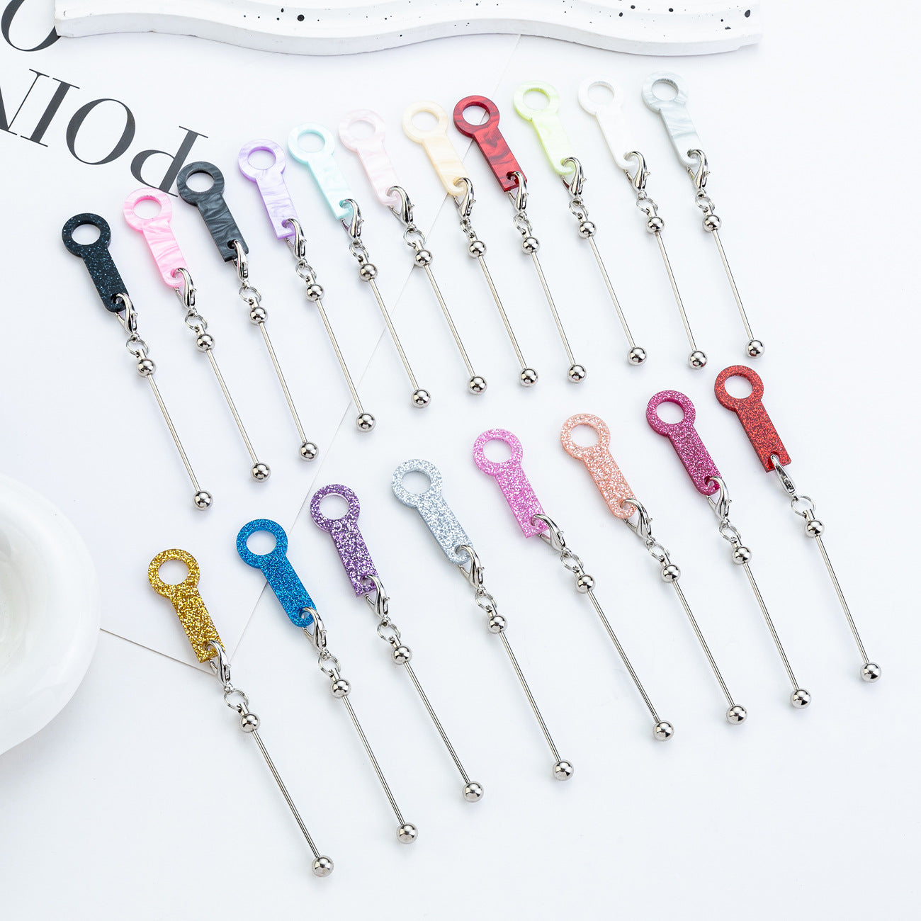 Wholesale Ready-Made DIY Beaded Acrylic Straw Hangings Suitable for 8Mm-10Mm Water Cup Straw Accessories Decoration