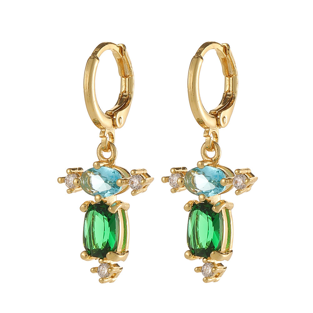 Wholesale Copper Plated Real Gold Devil Eyes Earrings