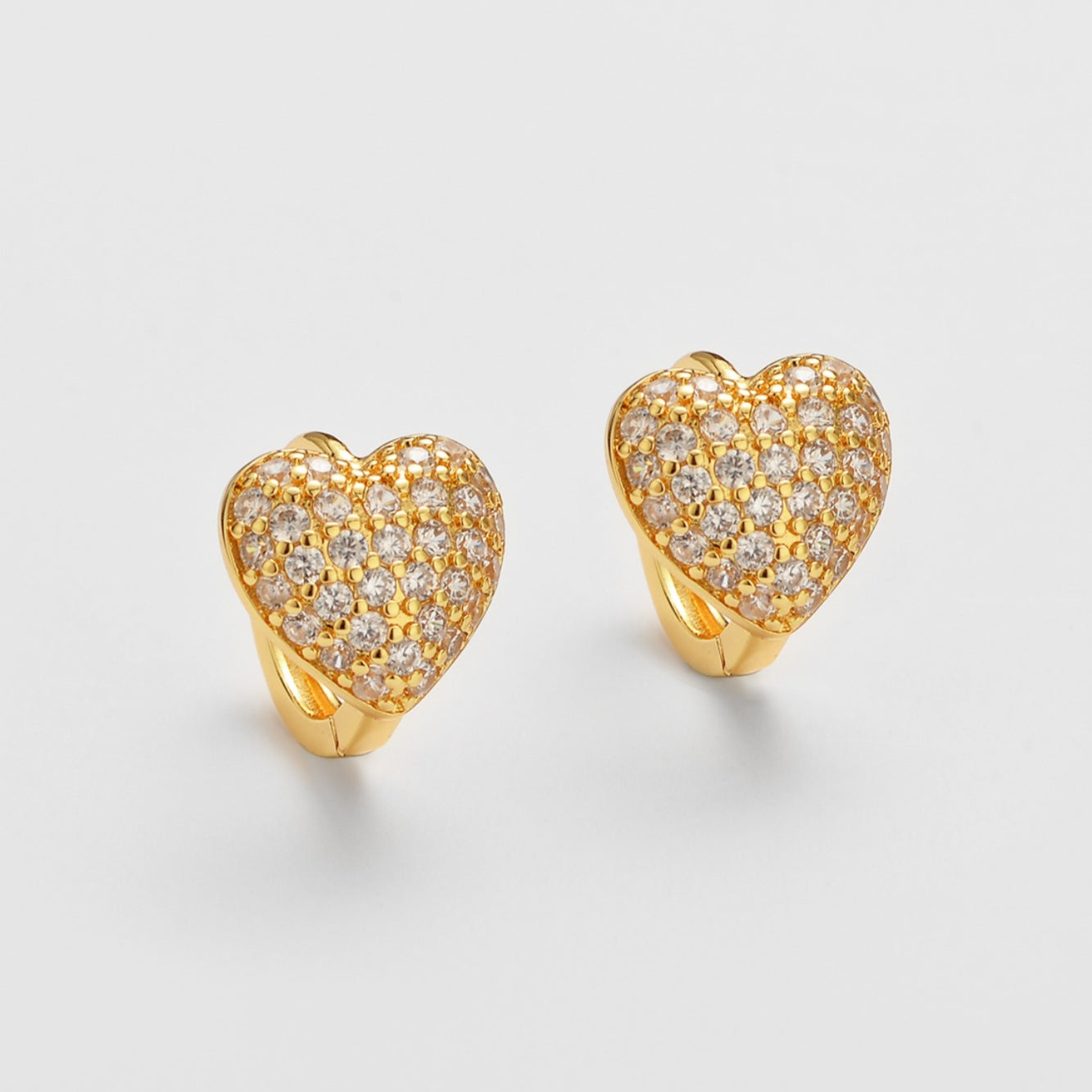 Wholesale  Style Full Diamond Heart Earrings,  Women' s Ear Clips