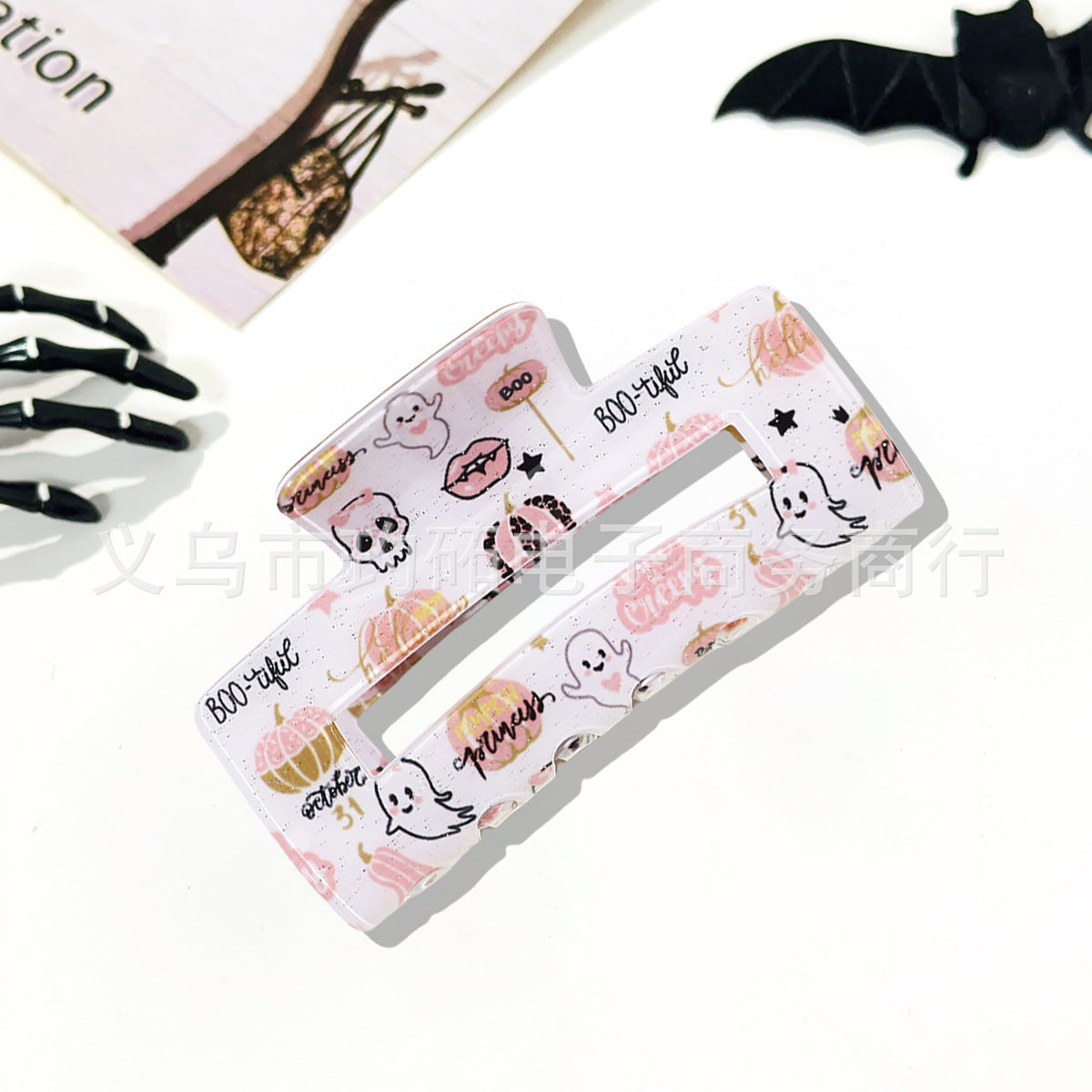 Wholesale  Skull Bat Ghost Square Grab Clip