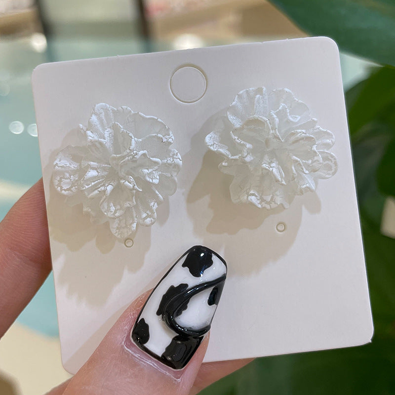 Wholesale Flower Drop Oil Pearl Colorful Petal Earrings