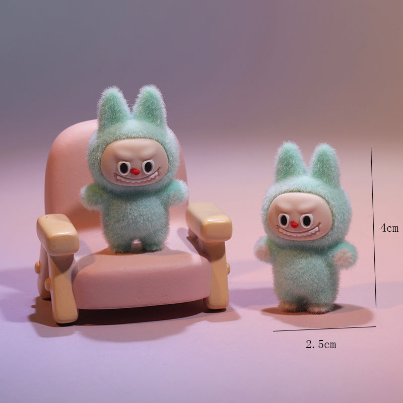 Wholesale 3pcs Mini Flocked Cartoon Doll Pendant Ornaments