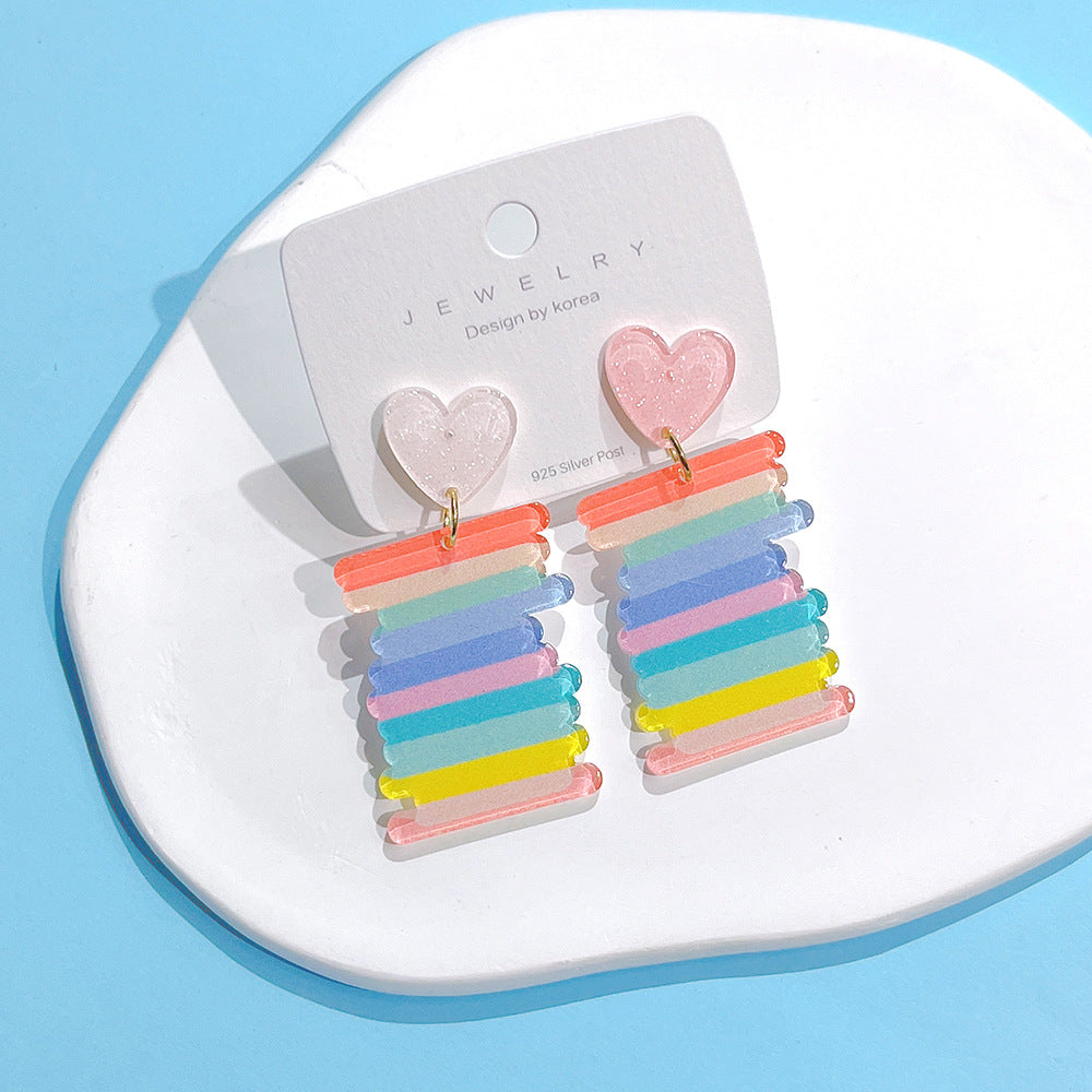 Pendientes de coloridos acrílicos acrílicos al por mayor arcoiris