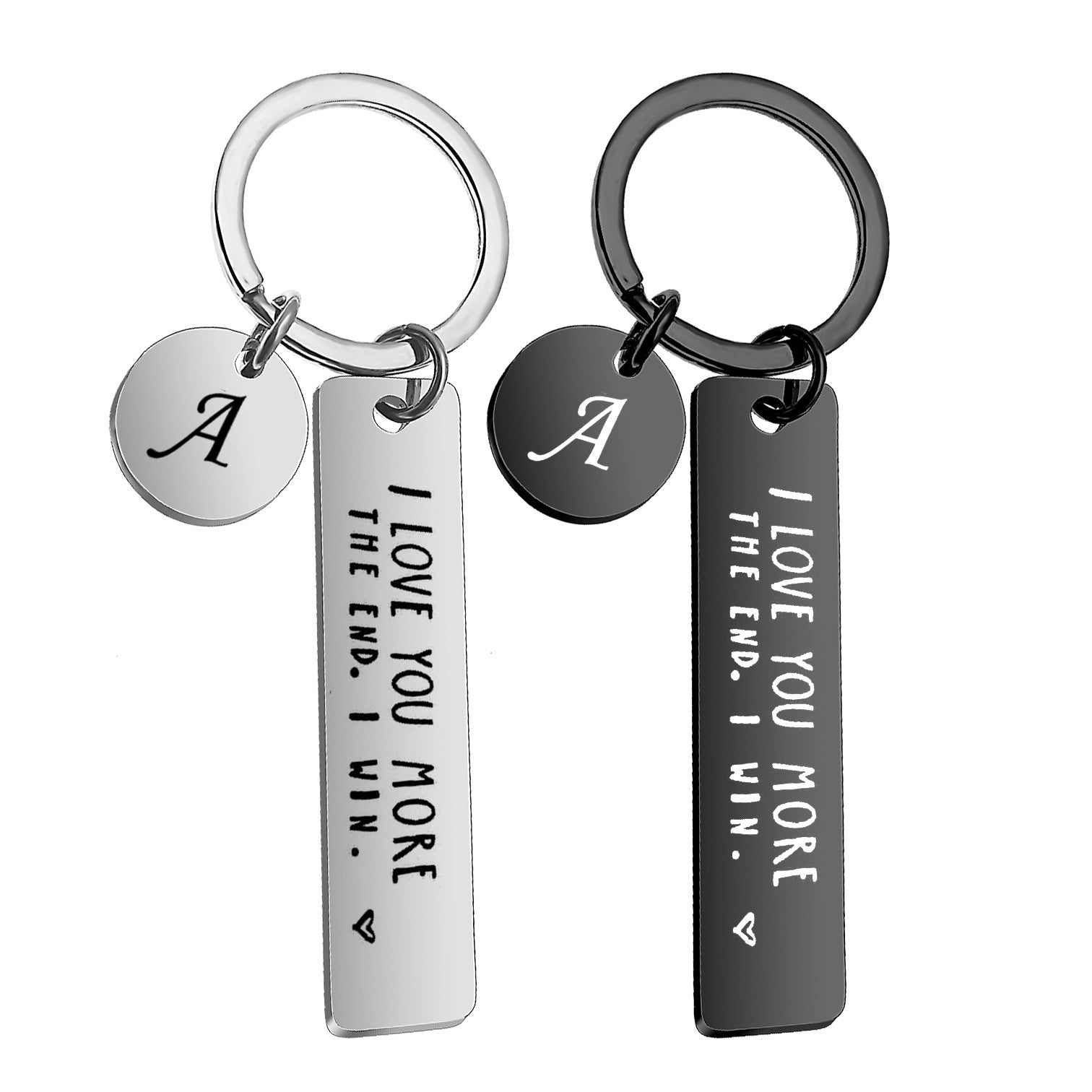 Wholesale I Love You More Couple Stainless Steel Keychains