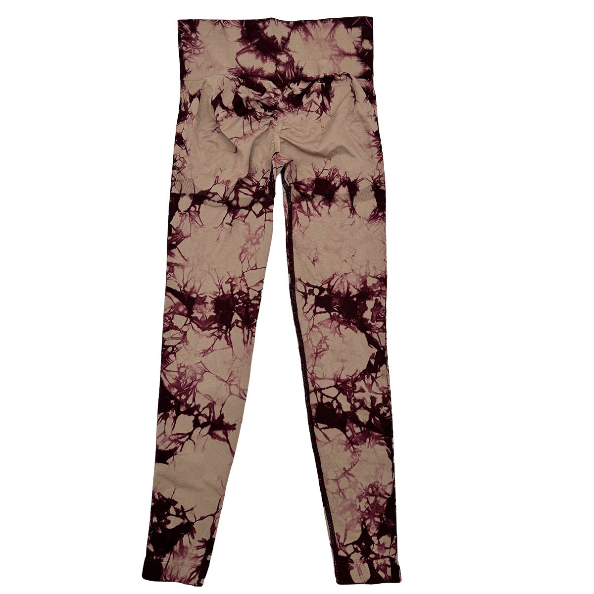 Wholesale new quick-drying tie-dyed yoga pants seamless stretch tight sports pants Peach Hip lifting fitness pants