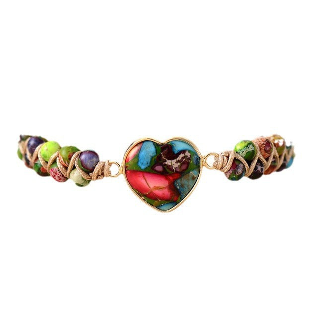 Wholesale Natural Emperor Stone Love Accessories Braided Bracelet