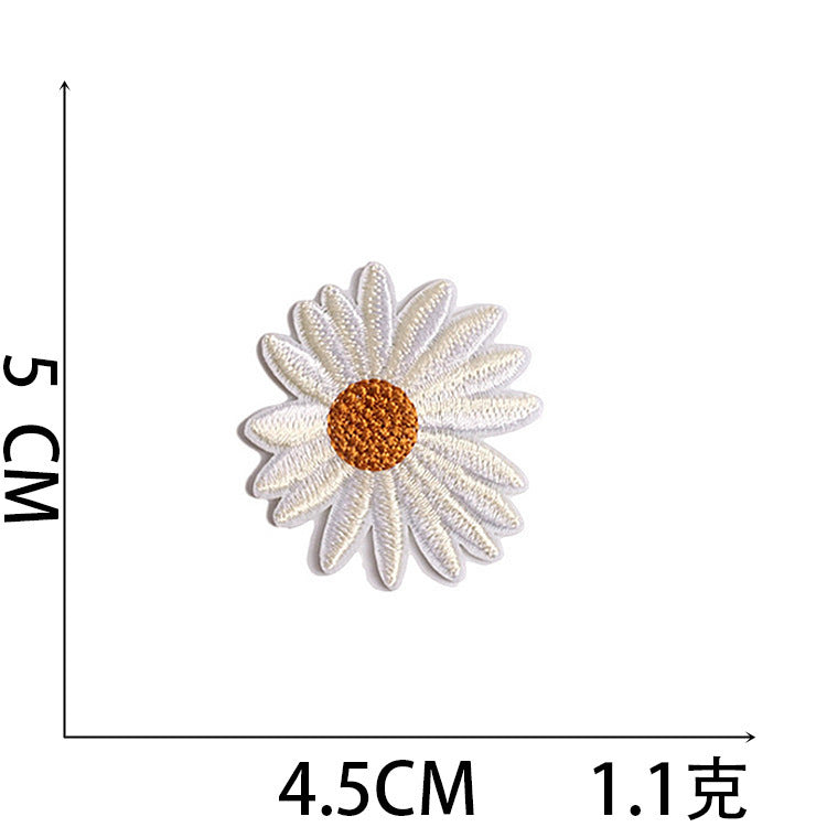 Wholesale Chic Polyester Embroidered Iron On Patches Assorted Butterfly Sunflower Designs For Clothing Craft Supply Resale