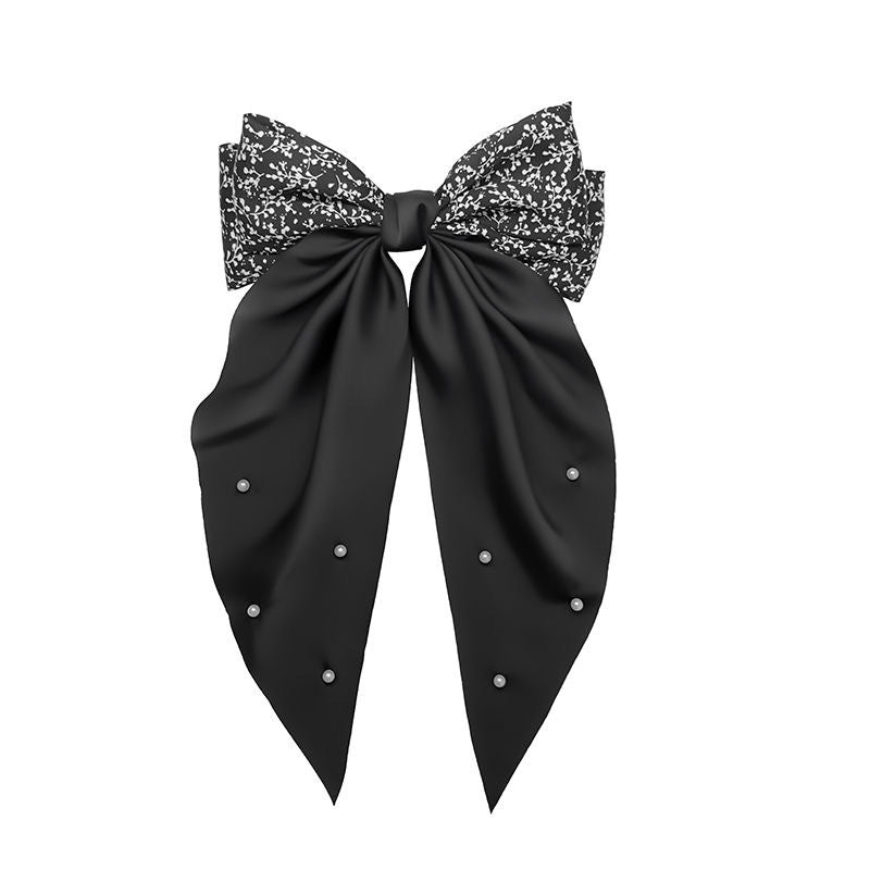 Wholesale Retro Small Fragrance Floral Pearl Large Bow Hairpin