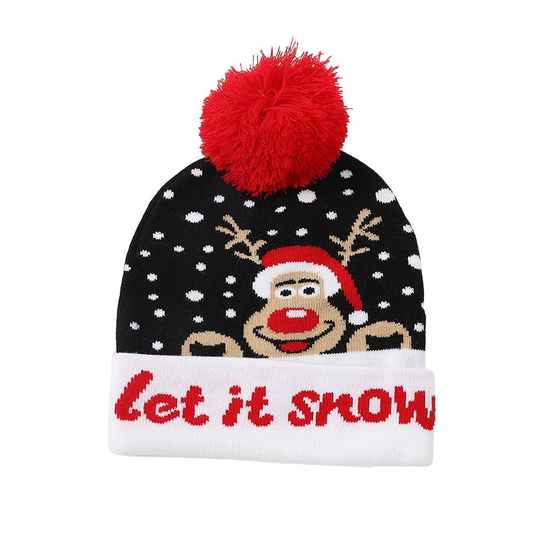 Wholesale Acrylic Christmas Wool Ball Knitted Wool Hats