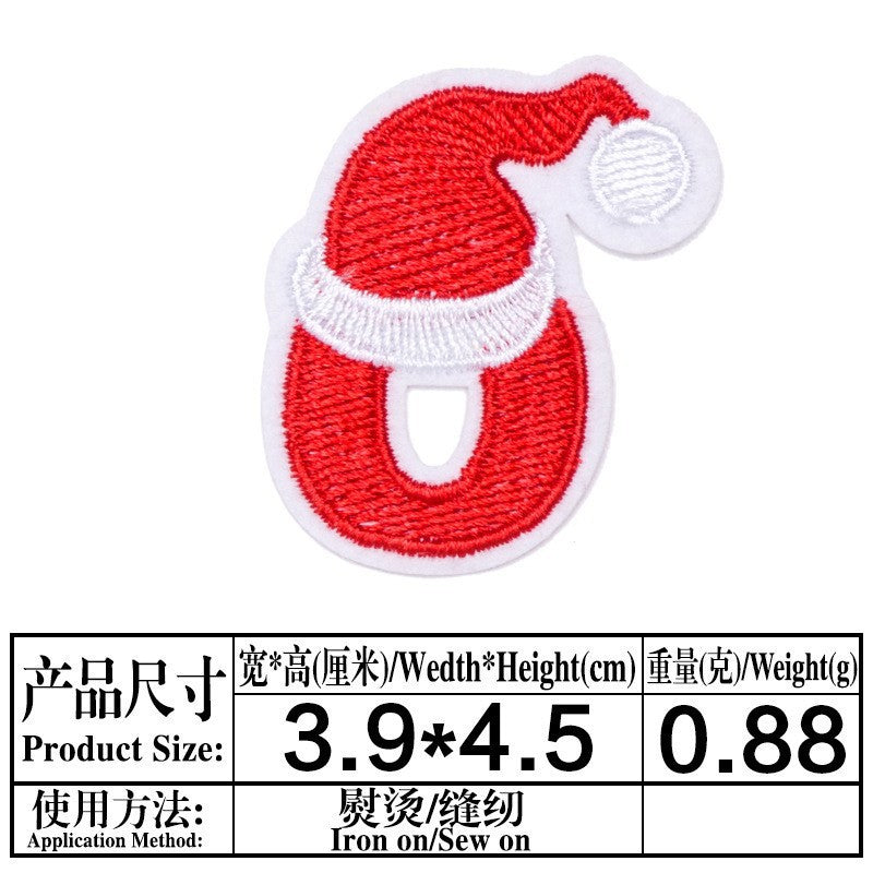 Wholesale Christmas 26 Letter Embroidery Patch Set Iron On DIY For Clothing Towels Gift