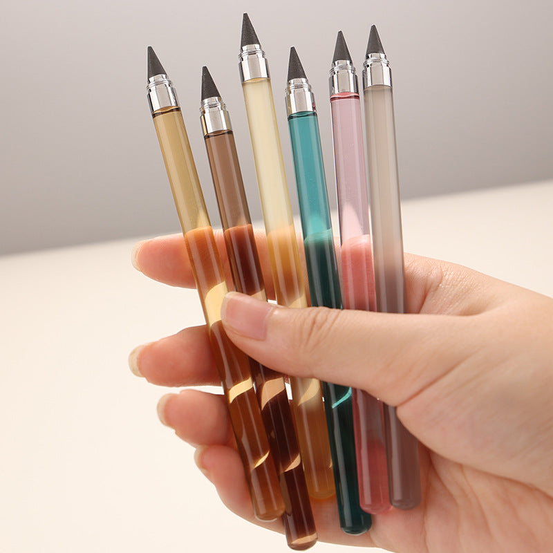 Wholesale Acrylic Transparent Rod Forever Free To Write Endless Pencil