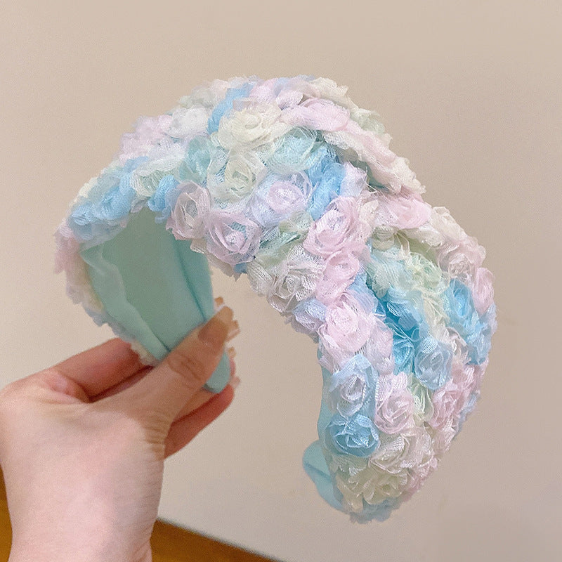 Wholesale Tie Dye Wide Edge Pressed Polyester Headband