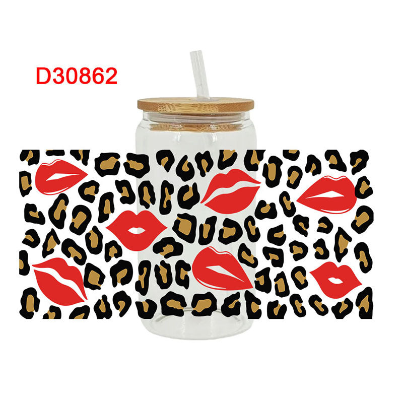 Wholesale Black textured pattern 16oz Cup UV DTF Wraps