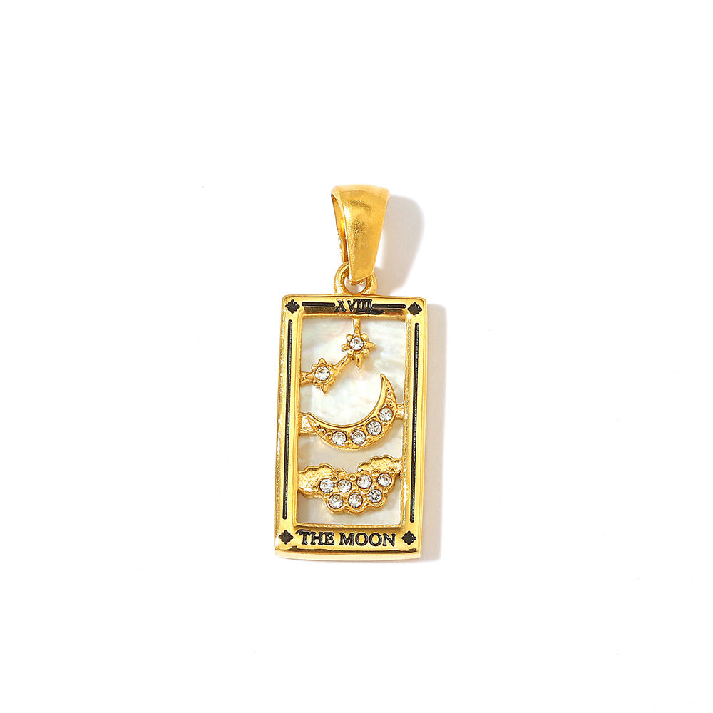 Wholesale Stainless Steel Gold Tarot Card Pendant