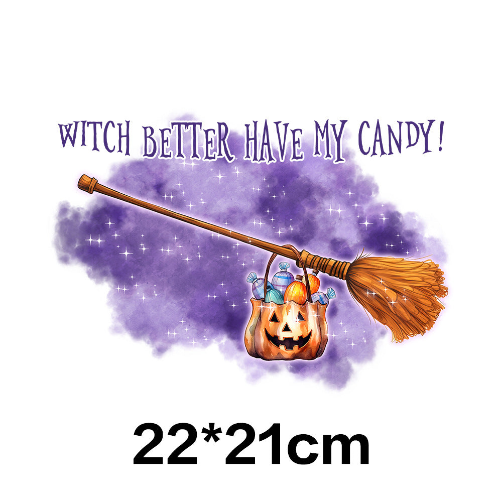 Wholesale 10pcs Pumpkin Witch Halloween UV DTF Ready to Press Transfers Wraps