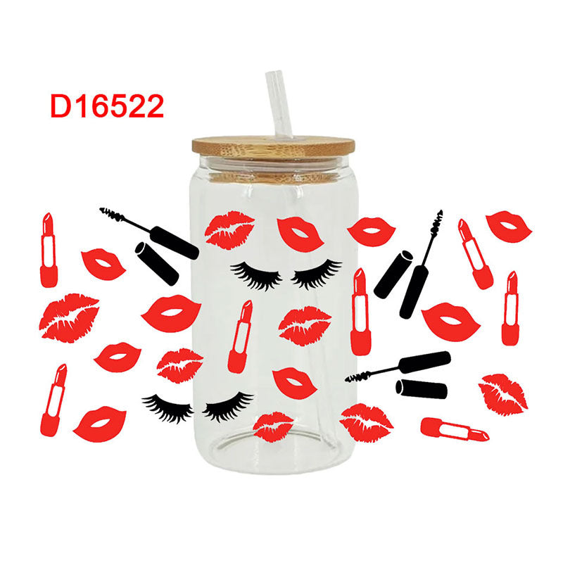 Wholesale Colorful Makeup 16oz Cup UV DTF Wraps