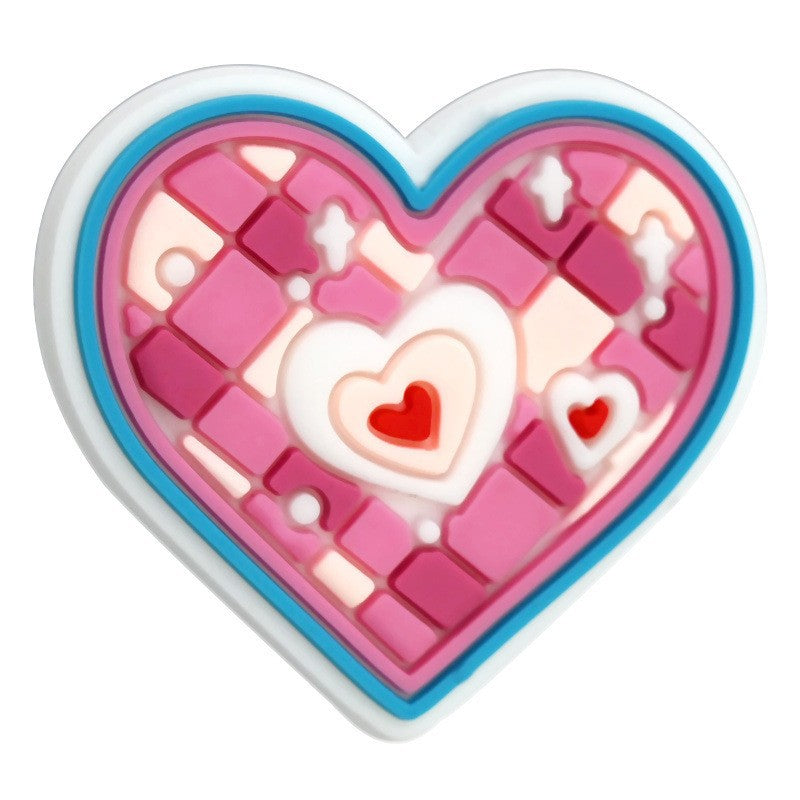 Wholesale Random 100pcs Pink heart-shaped bead  Focal Beads