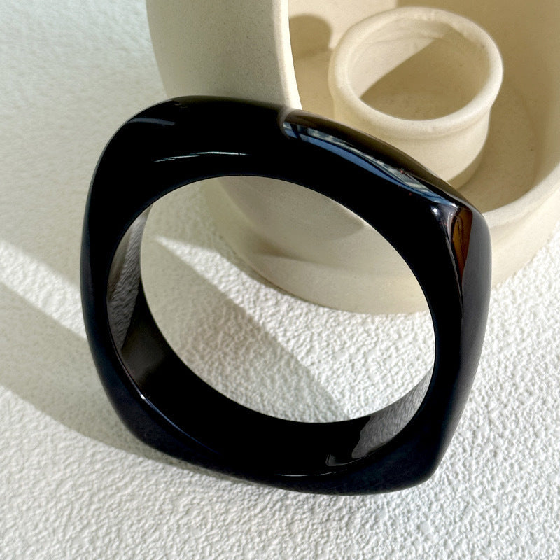 Wholesale Fashion Marble Patterned Acrylic Shaped Resin Square Circular Bracelet